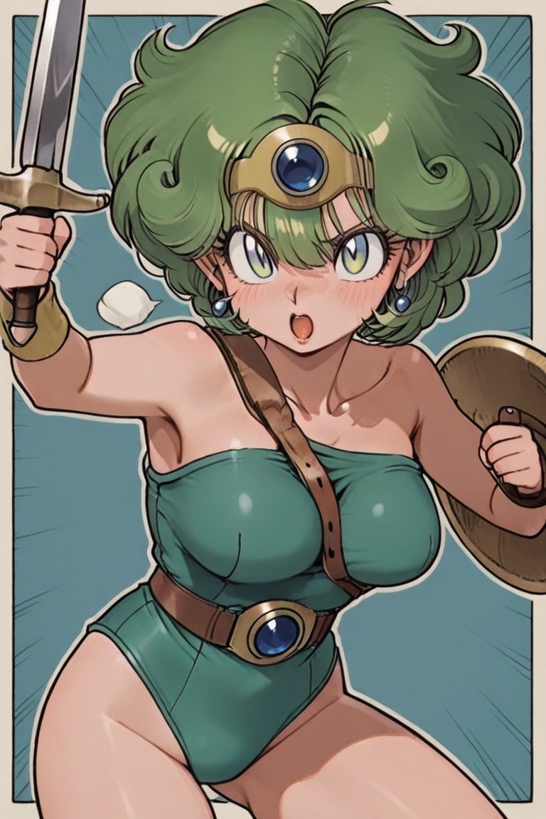 Green leotard,  dq4_sofia,  SHIMERU FUBATA on Tensor.Art