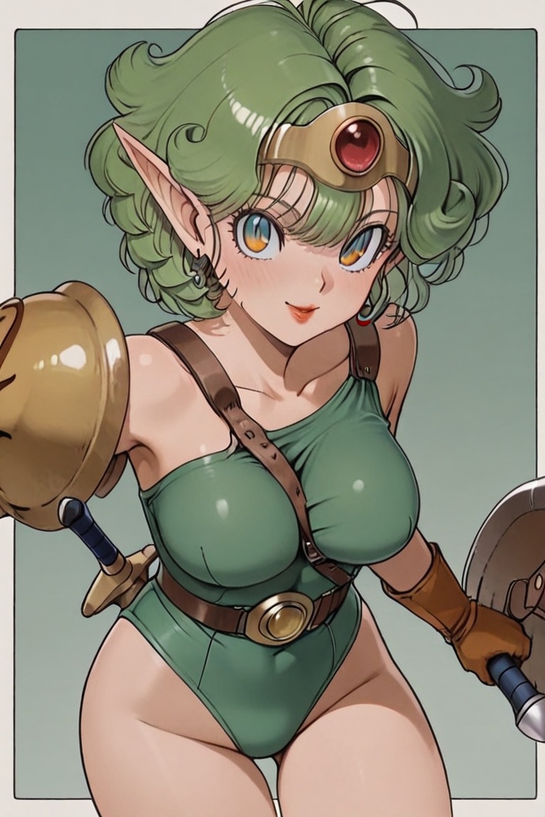Green leotard,  dq4_sofia,  SHIMERU FUBATA on Tensor.Art