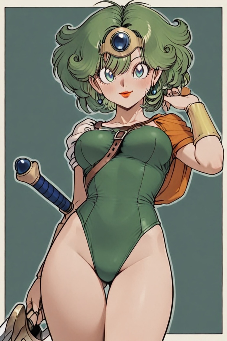 Green leotard,  dq4_sofia,  SHIMERU FUBATA on Tensor.Art