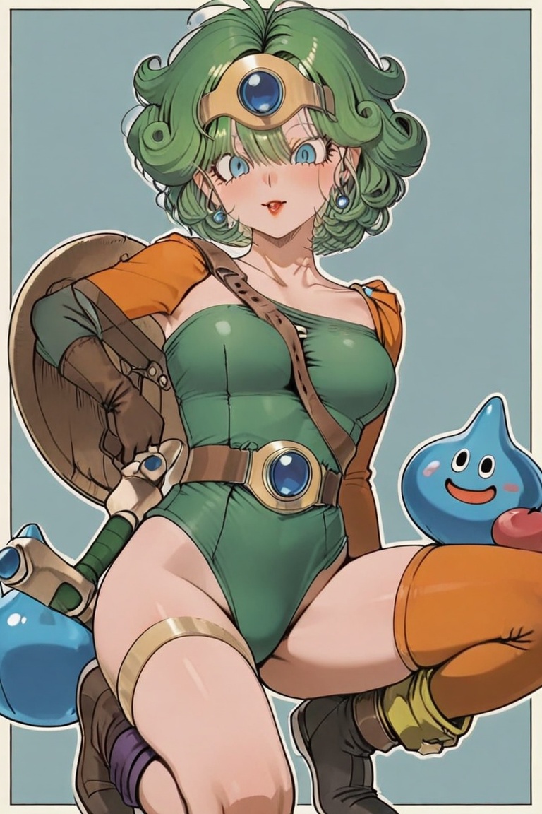 Green leotard,  dq4_sofia,  SHIMERU FUBATA on Tensor.Art