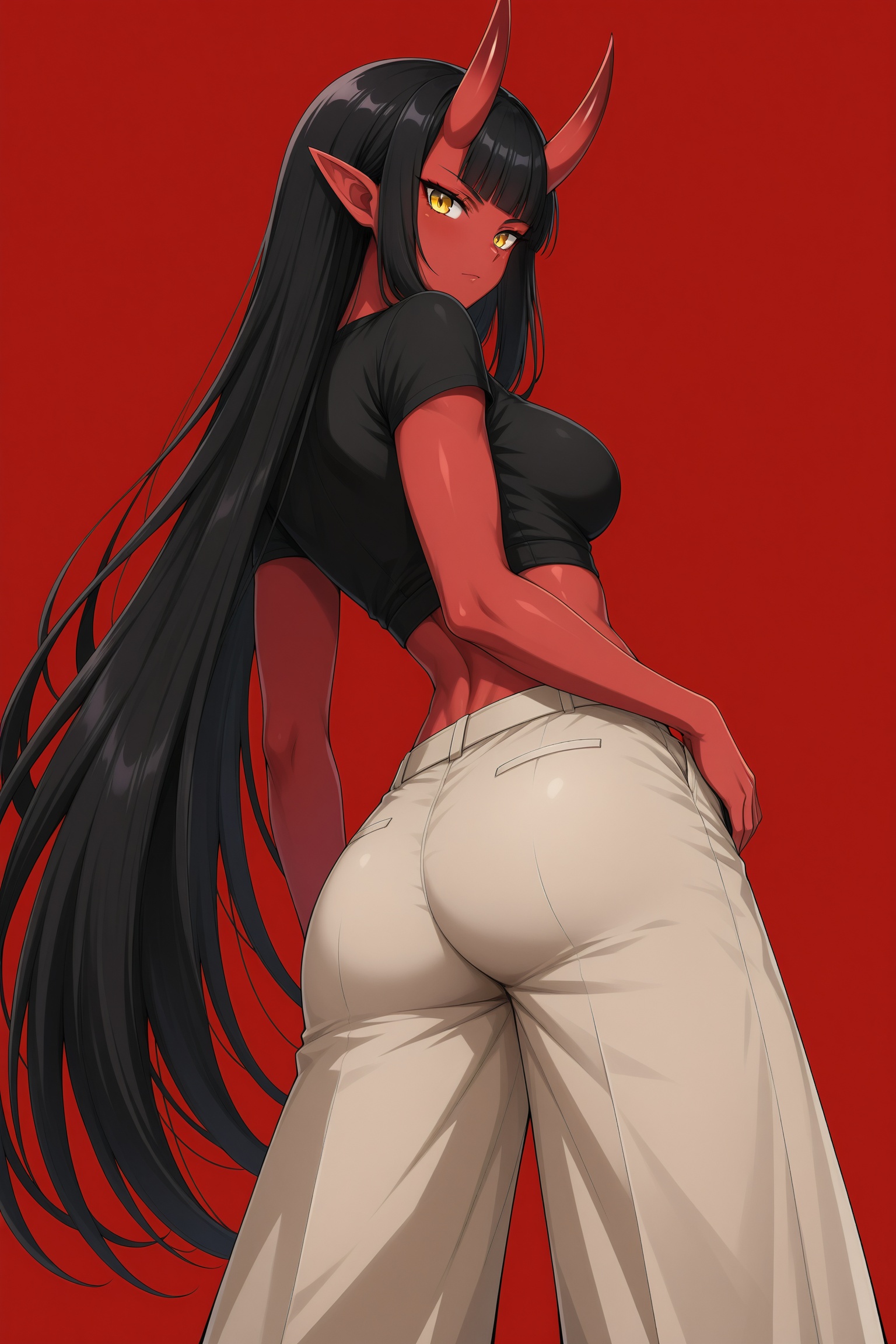 hanniyaoni,  hanniya,  rear view angle shot on Tensor.Art
