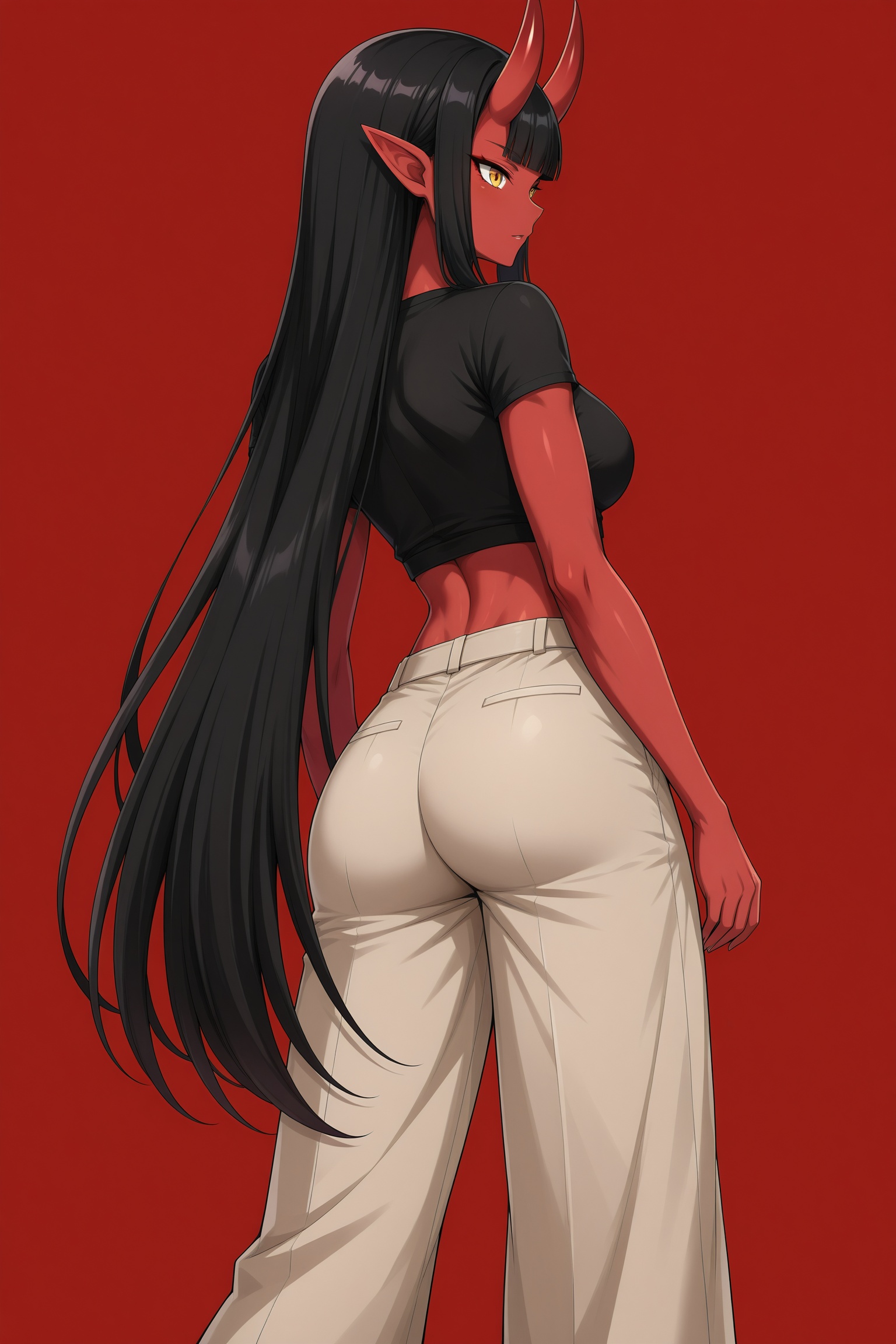 hanniyaoni,  hanniya,  rear view angle shot on Tensor.Art