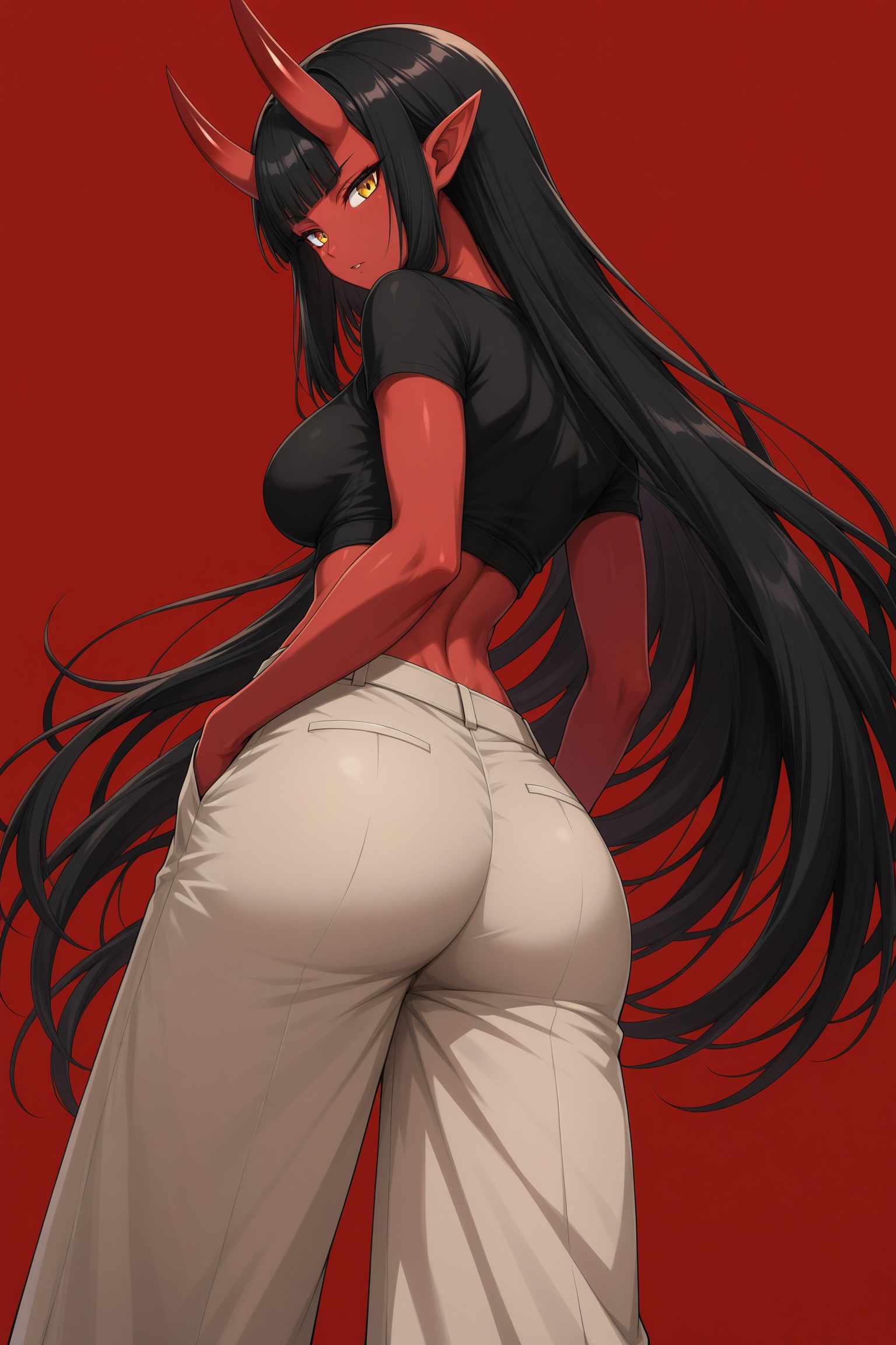 hanniyaoni,  hanniya,  rear view angle shot on Tensor.Art