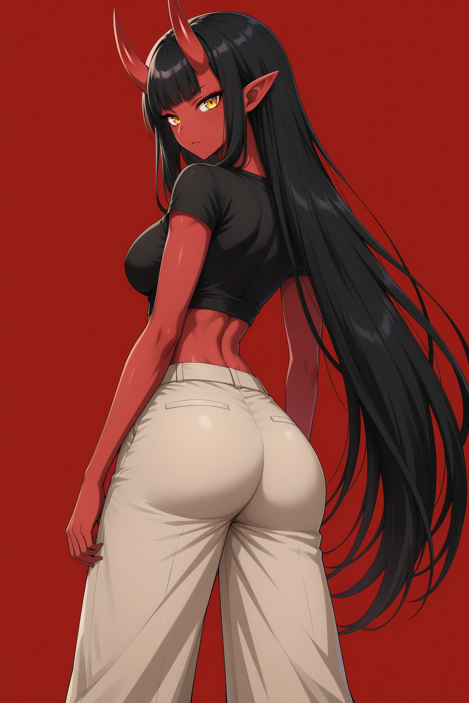 hanniyaoni,  hanniya,  rear view angle shot on Tensor.Art