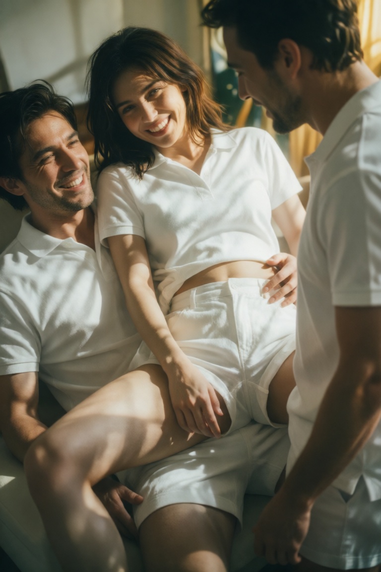 half-body close-up,  intimate moment,  man lying under the woman on Tensor.Art