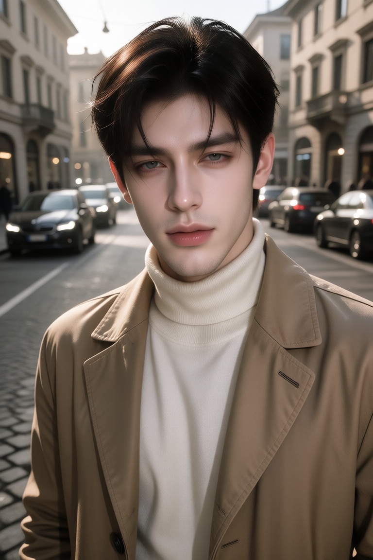 1boy,  handsome man,  short slicked-back dark brown hair on Tensor.Art