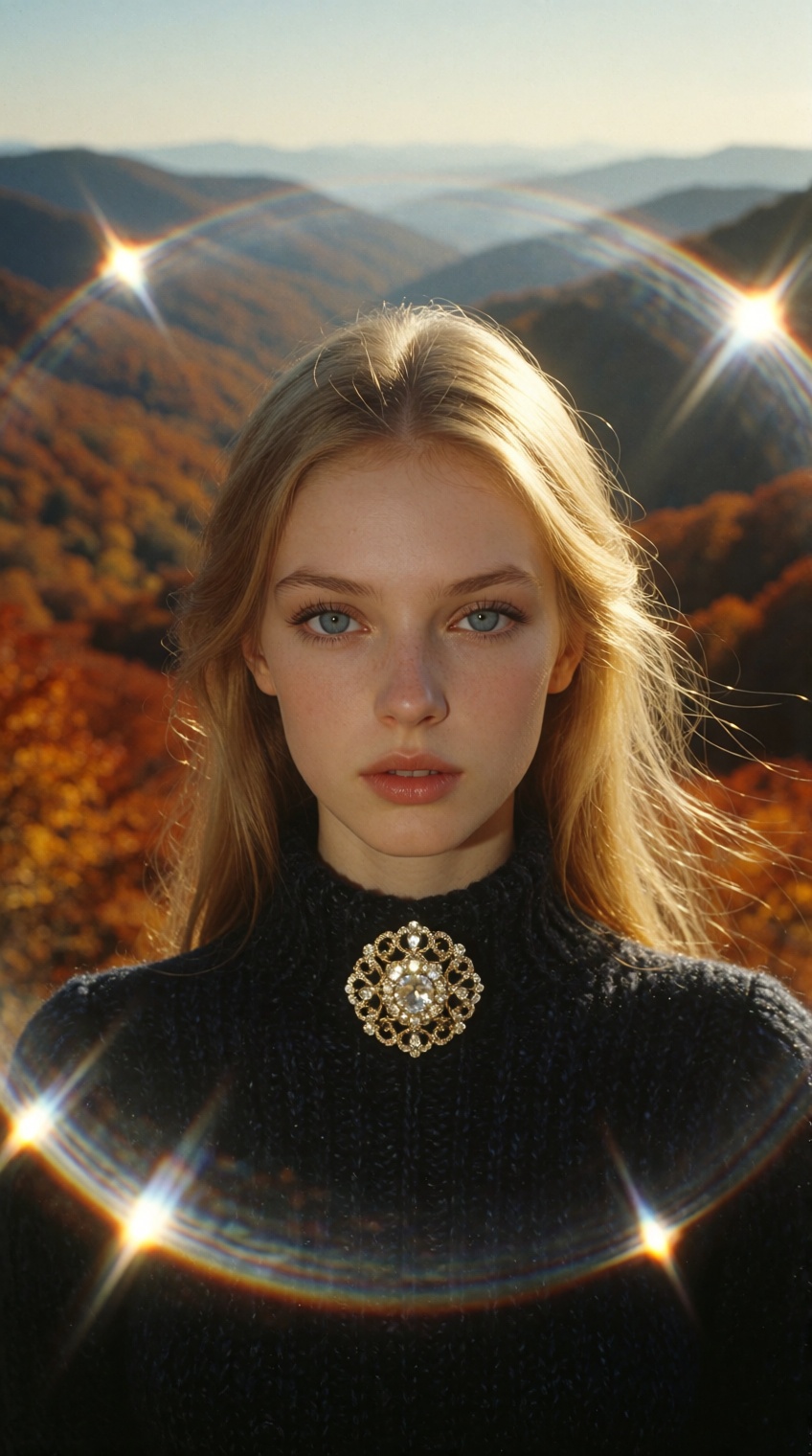 A mystical,  romantic vintage portrait of a serene young woman with delicate features,  luminous pale skin on Tensor.Art