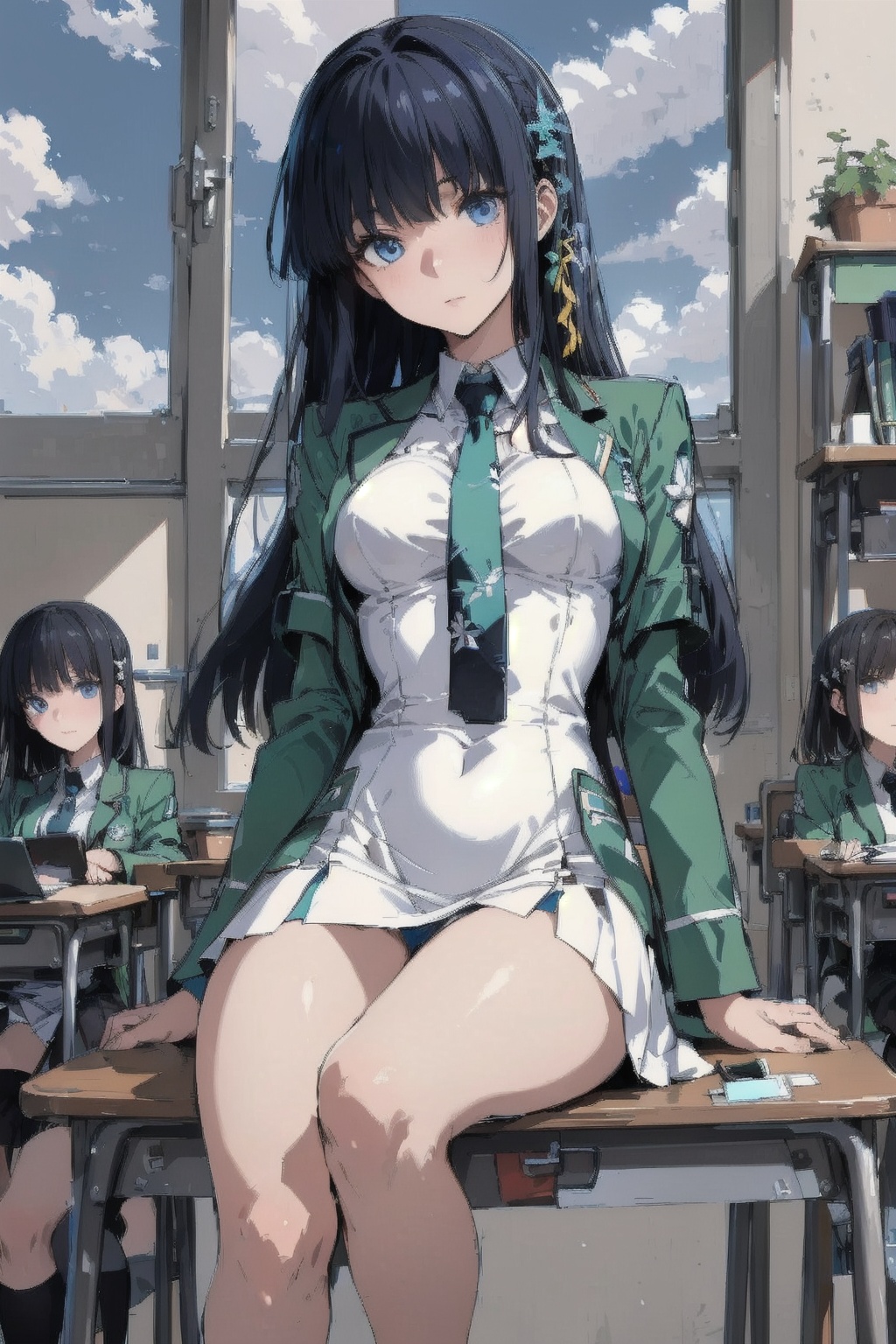 Shibya Miyuki,  One girl in the picture,  full view of body and her leg on Tensor.Art