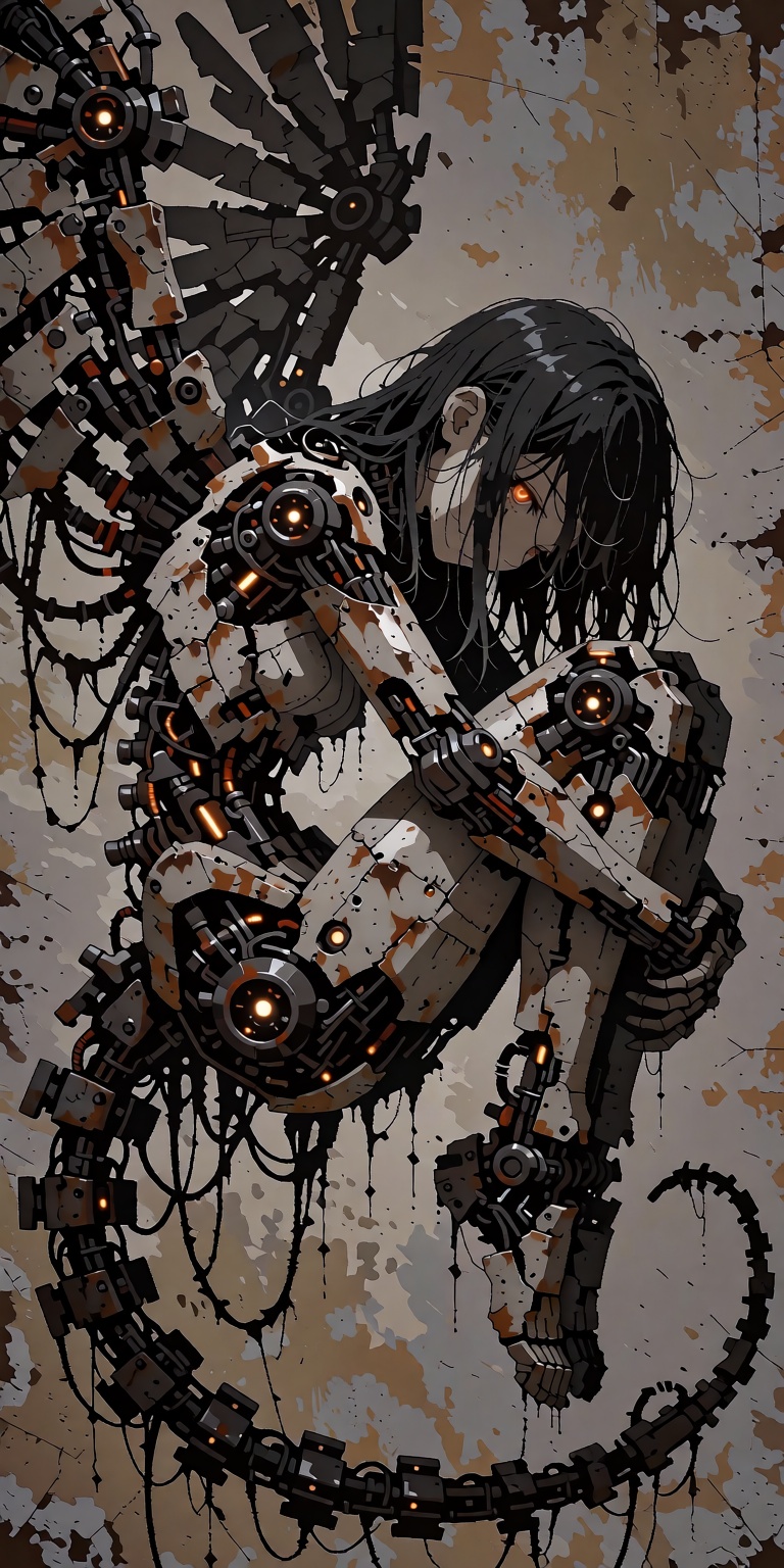 1girl,  solo,  long unkempt hair on Tensor.Art