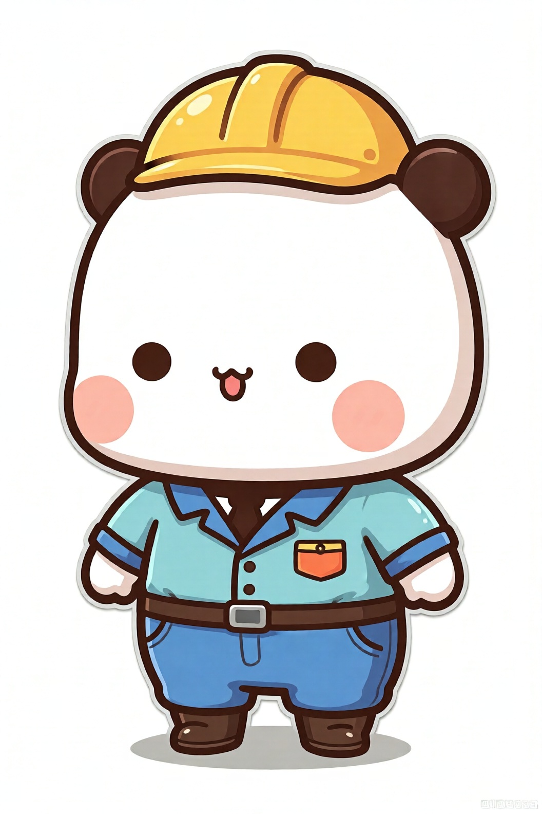 一二布布,  一只白色的叫做一二的小熊,  工程师服装 by 露卡 on Tensor.Art