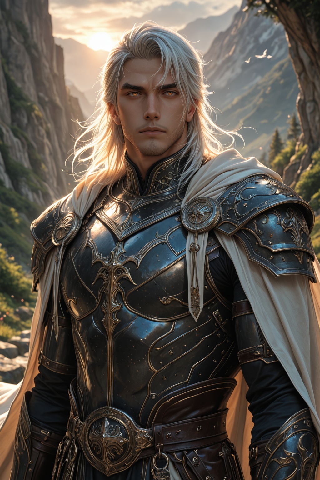 ........ .......... ,  handsome warrior man,  male focus portrait on Tensor.Art