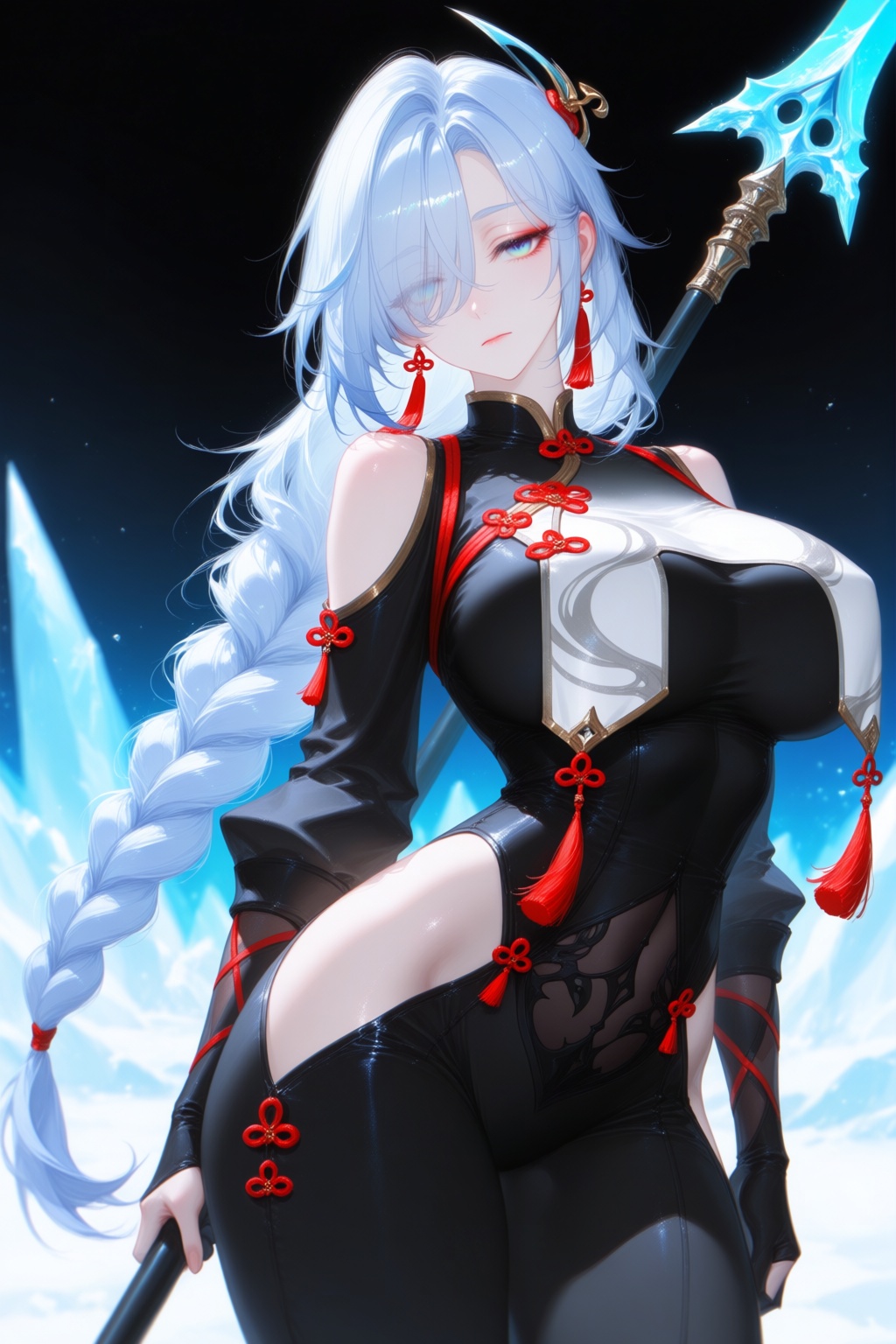 1girl,  shenhe (genshin impact),  solo on Tensor.Art