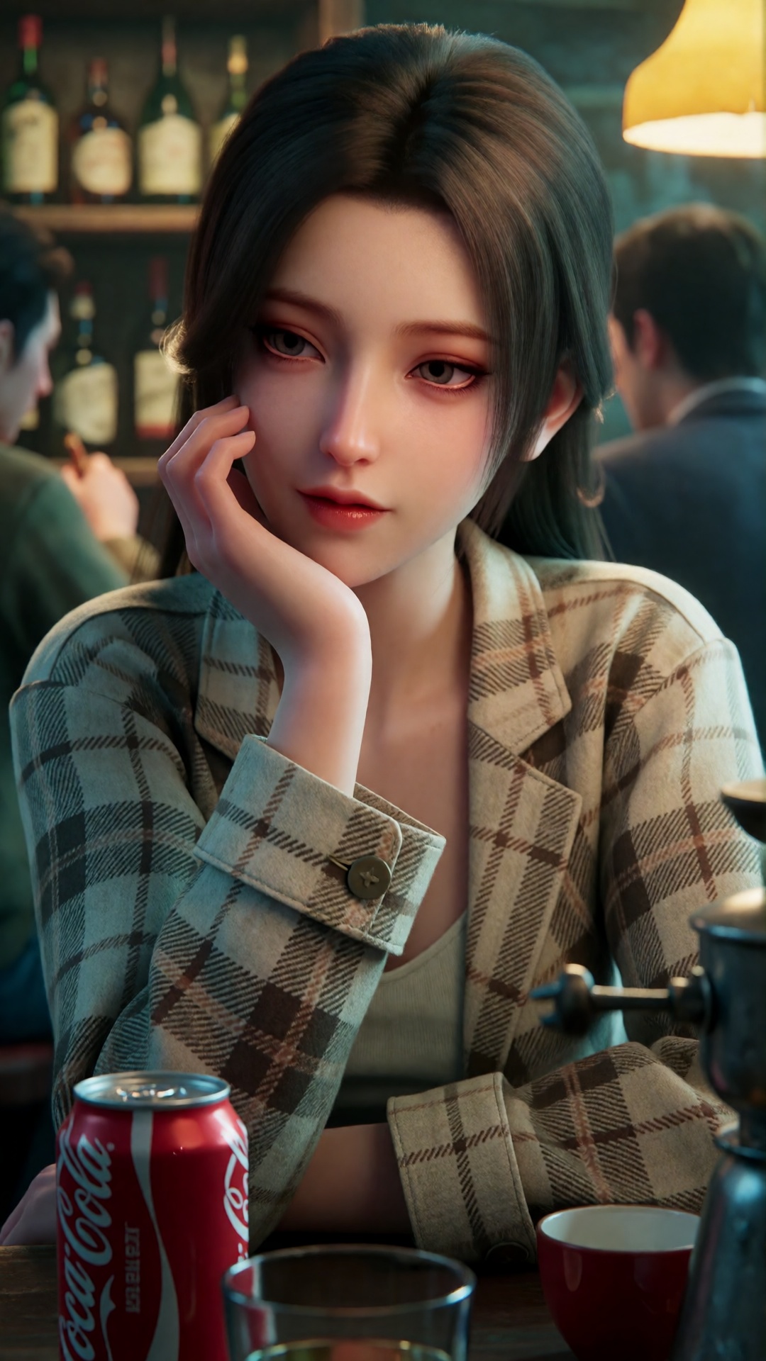 yushiqie,  A photo with a sense of atmosphere,  Close-up view of a young woman with long hair on Tensor.Art