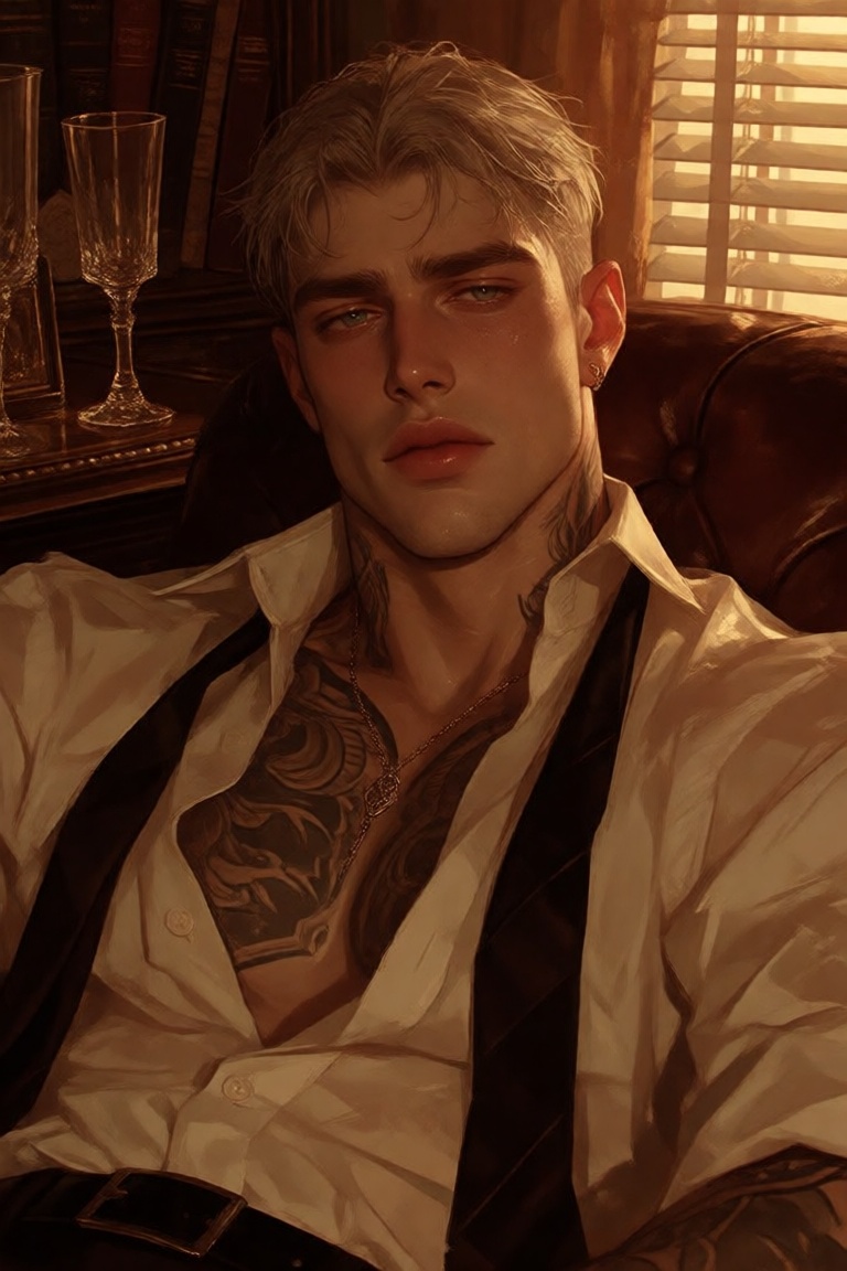 a polished semi-close-up digital illustration of an extraordinarily handsome Bratva heir rendered in a pseudo-realistic po...