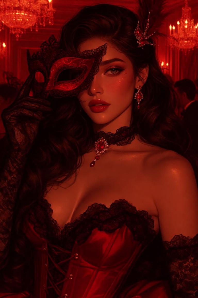 a polished half-body digital illustration of a stunning Latina woman rendered in a pseudo-realistic portrait art style. Sh...