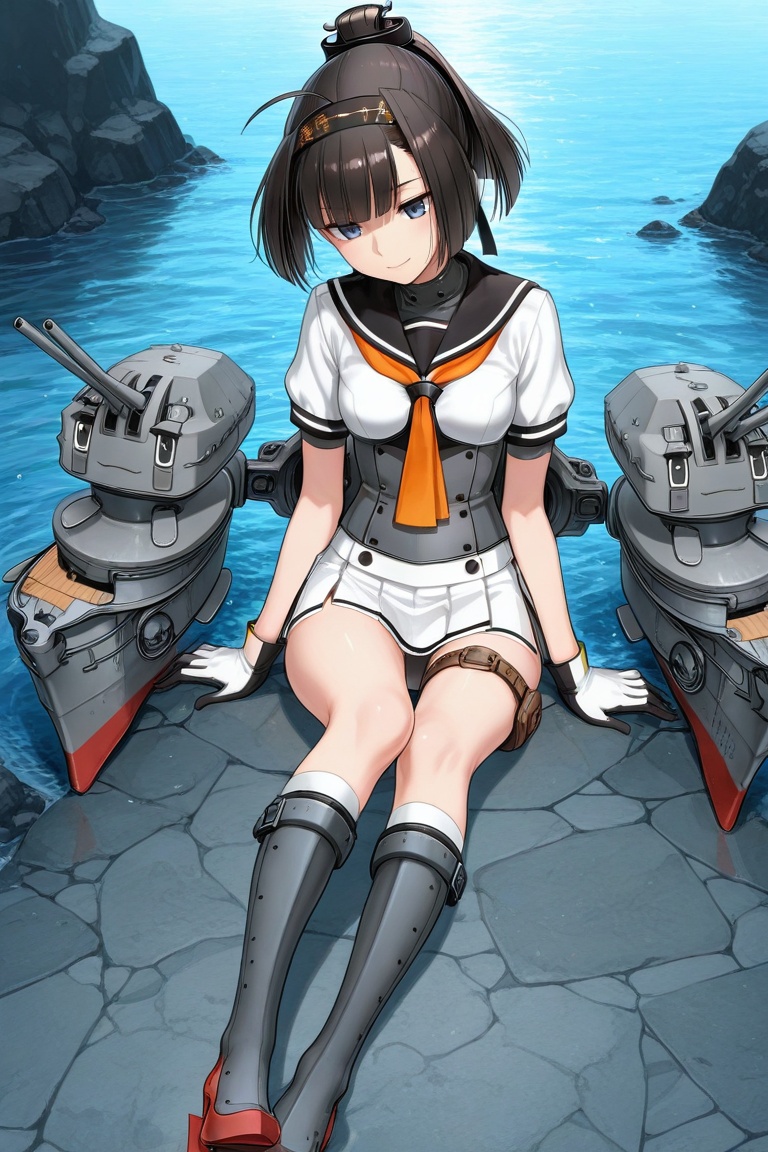 akizuki,  black hair,  blunt bangs on Tensor.Art