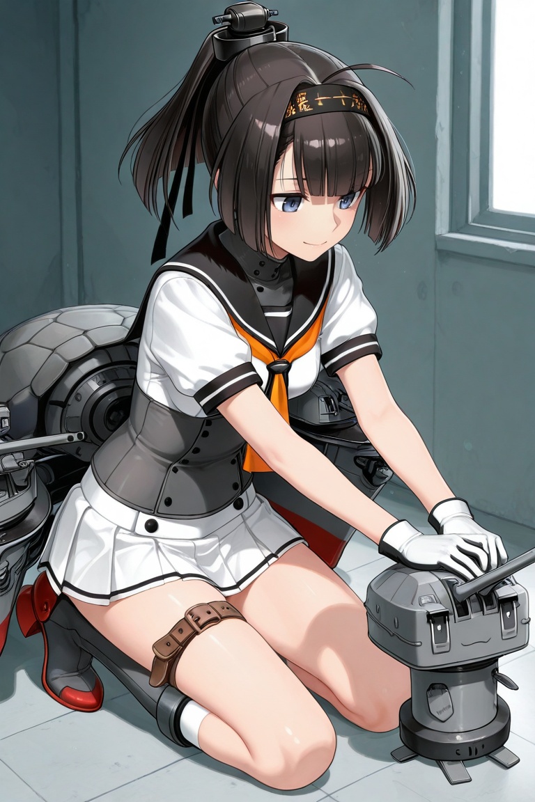 akizuki,  black hair,  blunt bangs on Tensor.Art