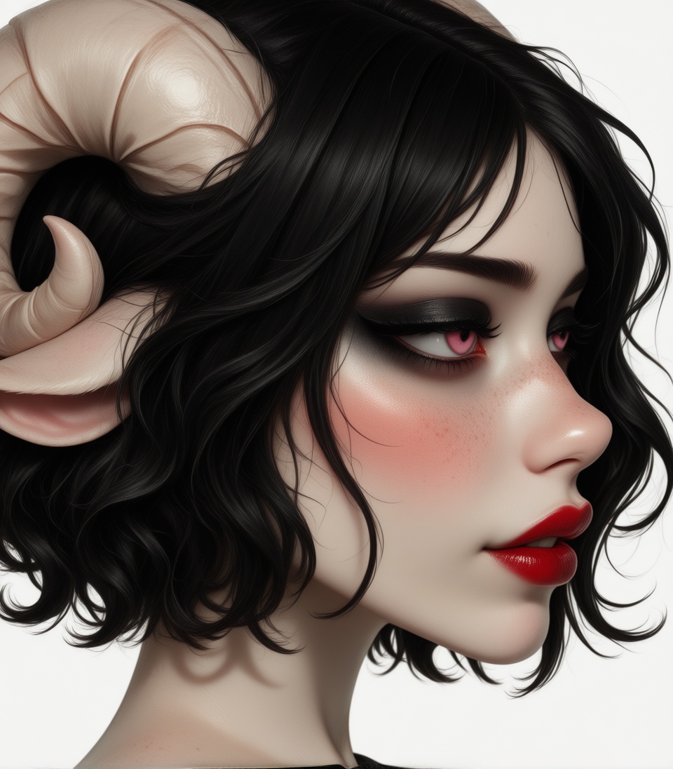 Mirabelle an anthro sheep girl,  sheep_ears_only,  curly sheep horns on Tensor.Art