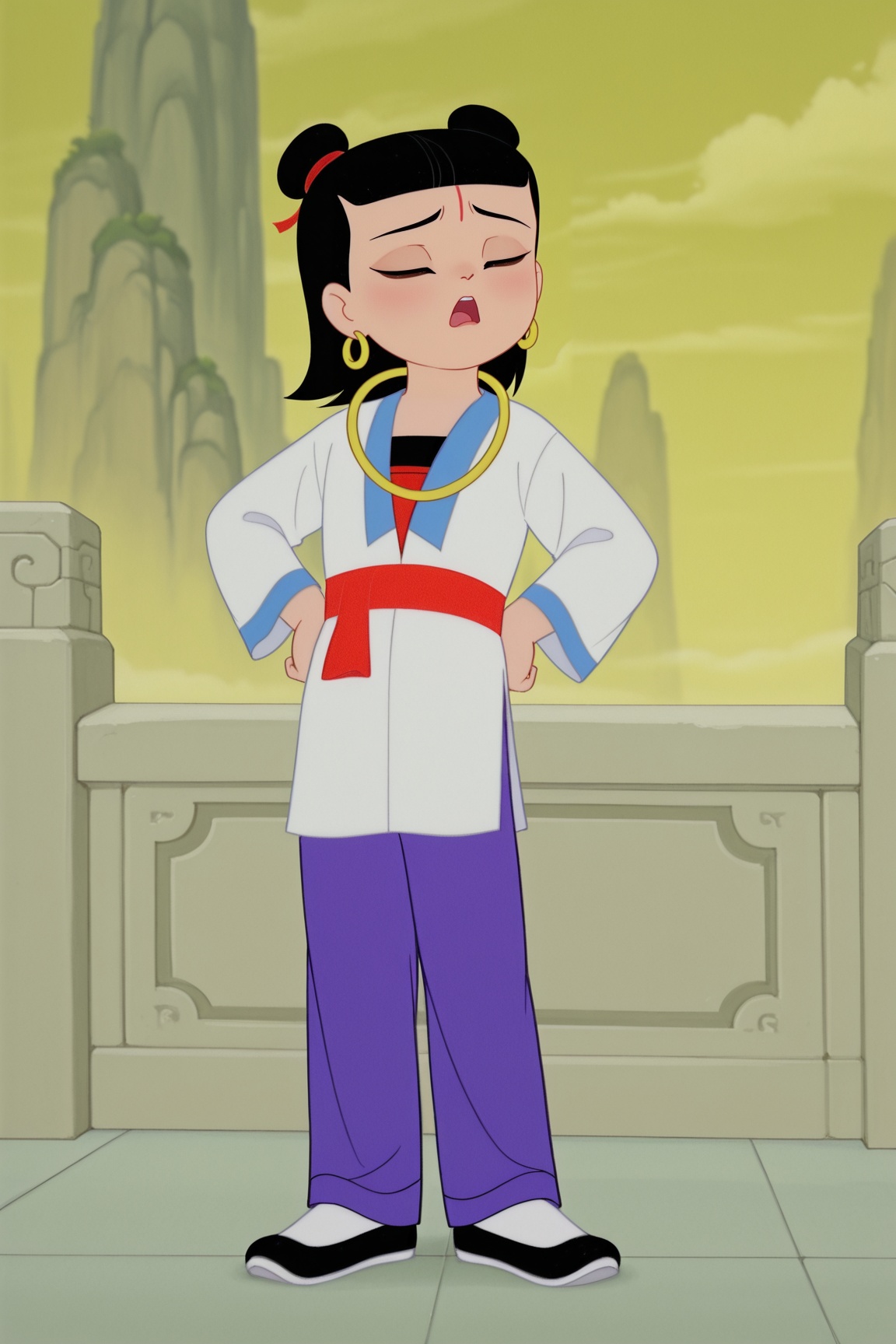 nezha,  black hair,  brown eyes on Tensor.Art