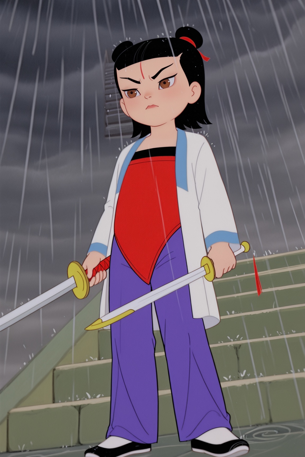 nezha,  black hair,  brown eyes on Tensor.Art