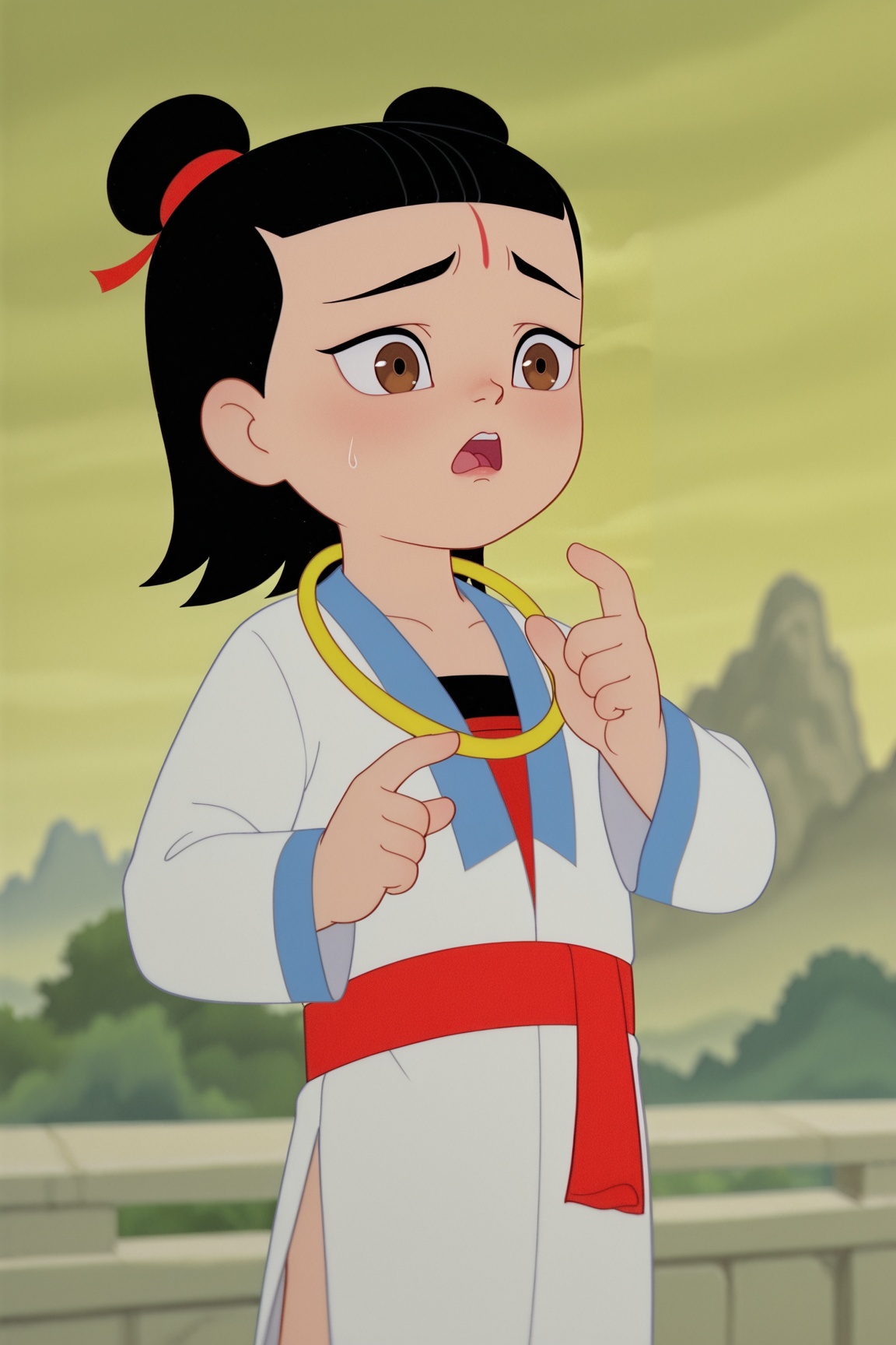 nezha,  black hair,  brown eyes on Tensor.Art