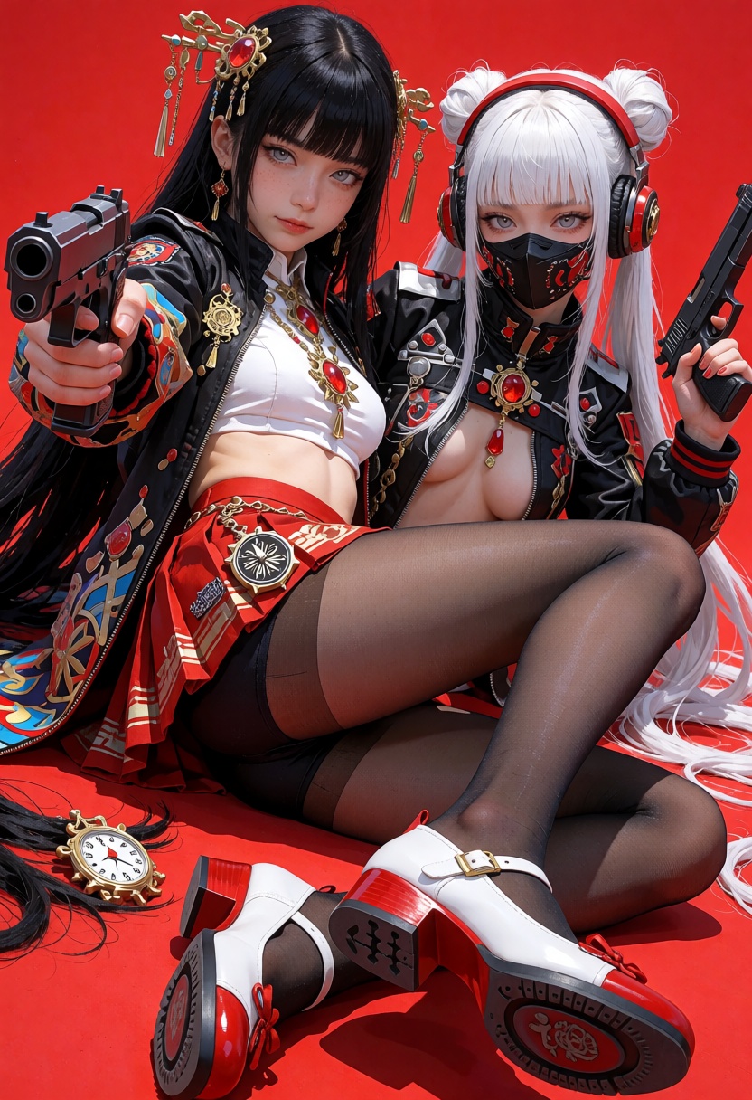 solo,  long hair,  breasts on Tensor.Art