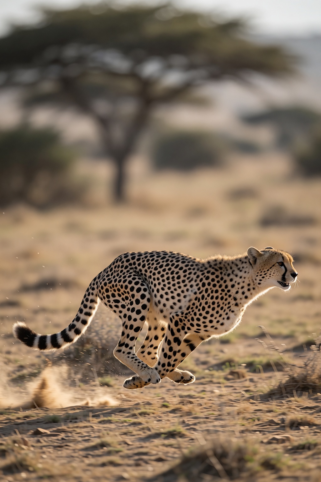 a wild cheetah sprinting at full speed across african savanna,  side profile running pose,  ultra high speed shutter captu...