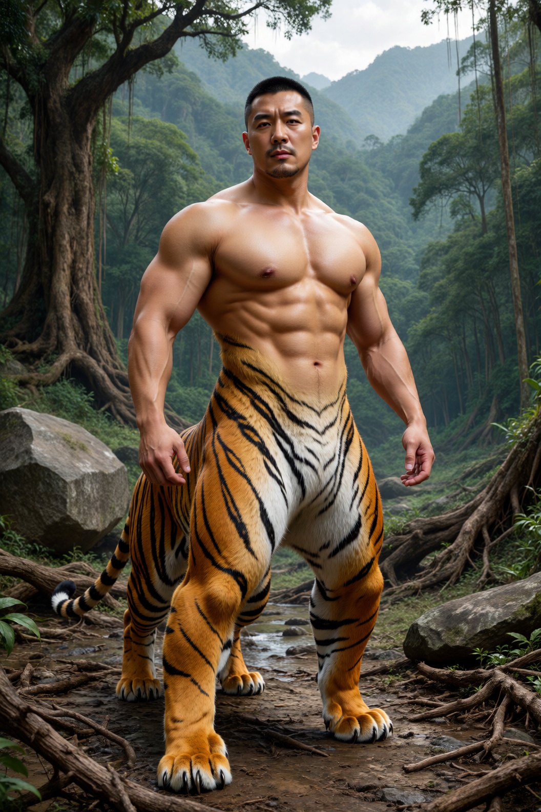 奇幻生物,  亚洲成年男性,  短寸黑发 by 一起旅行 on Tensor.Art