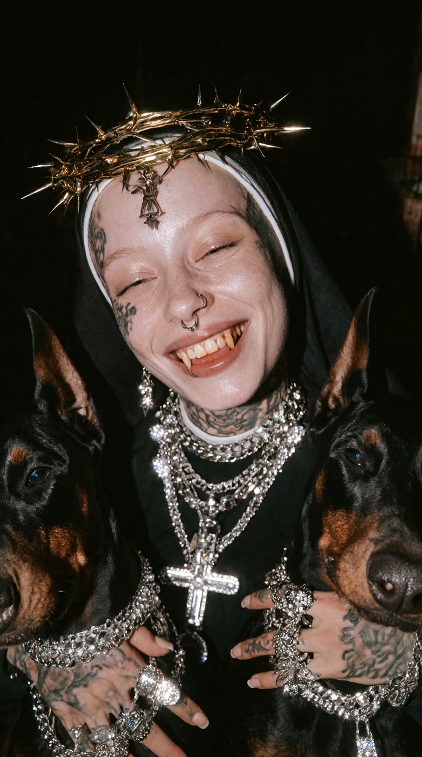 @skaia_lovernicuz,  nuns habit,  golden crown on Tensor.Art
