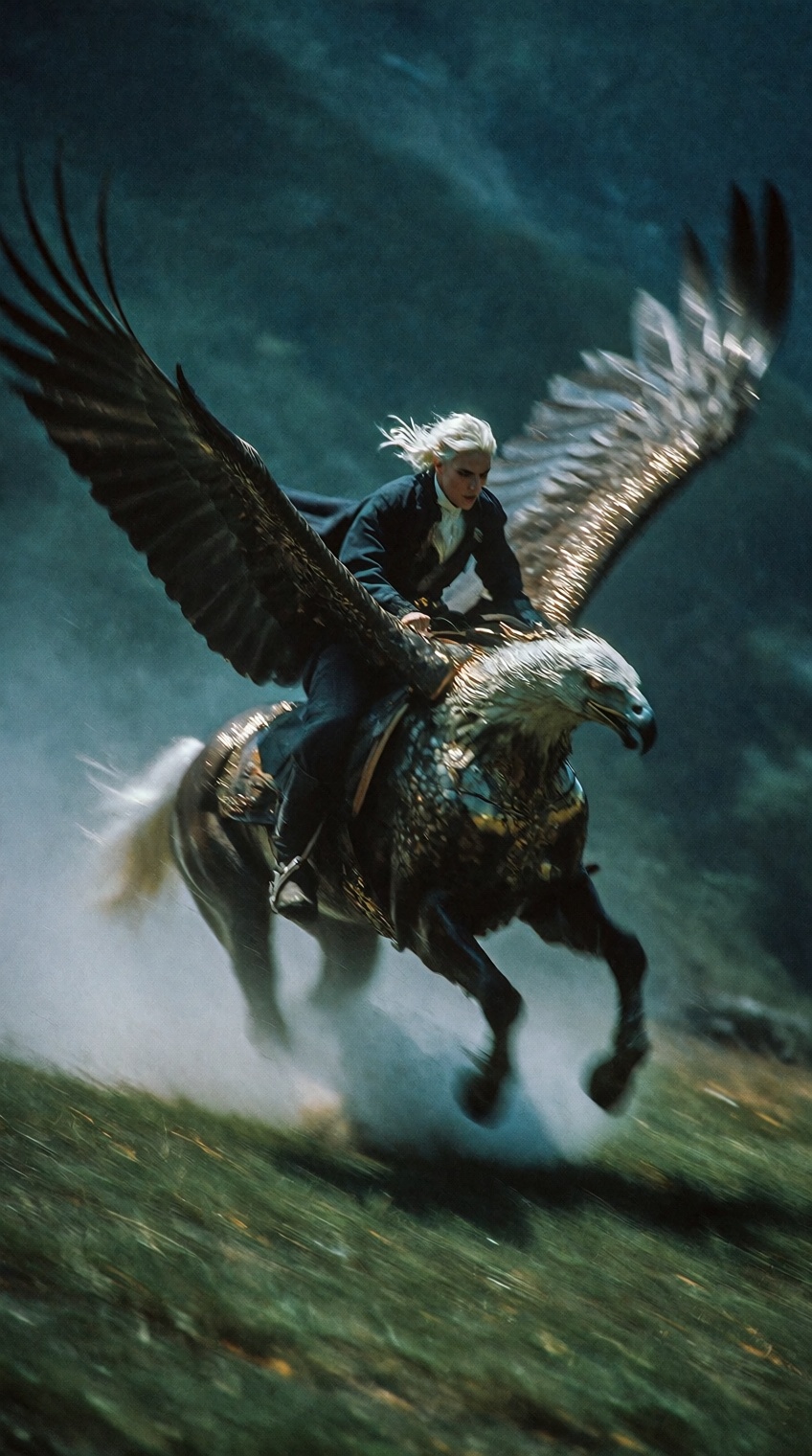 @imperfecta,  white-haired rider,  dark coat on Tensor.Art