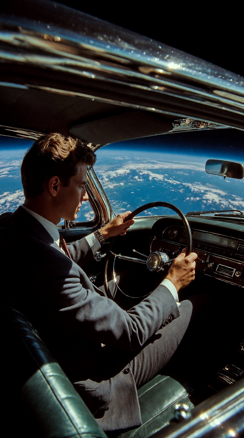 @imperfecta,  Man in tailored suit,  Vintage car on Tensor.Art