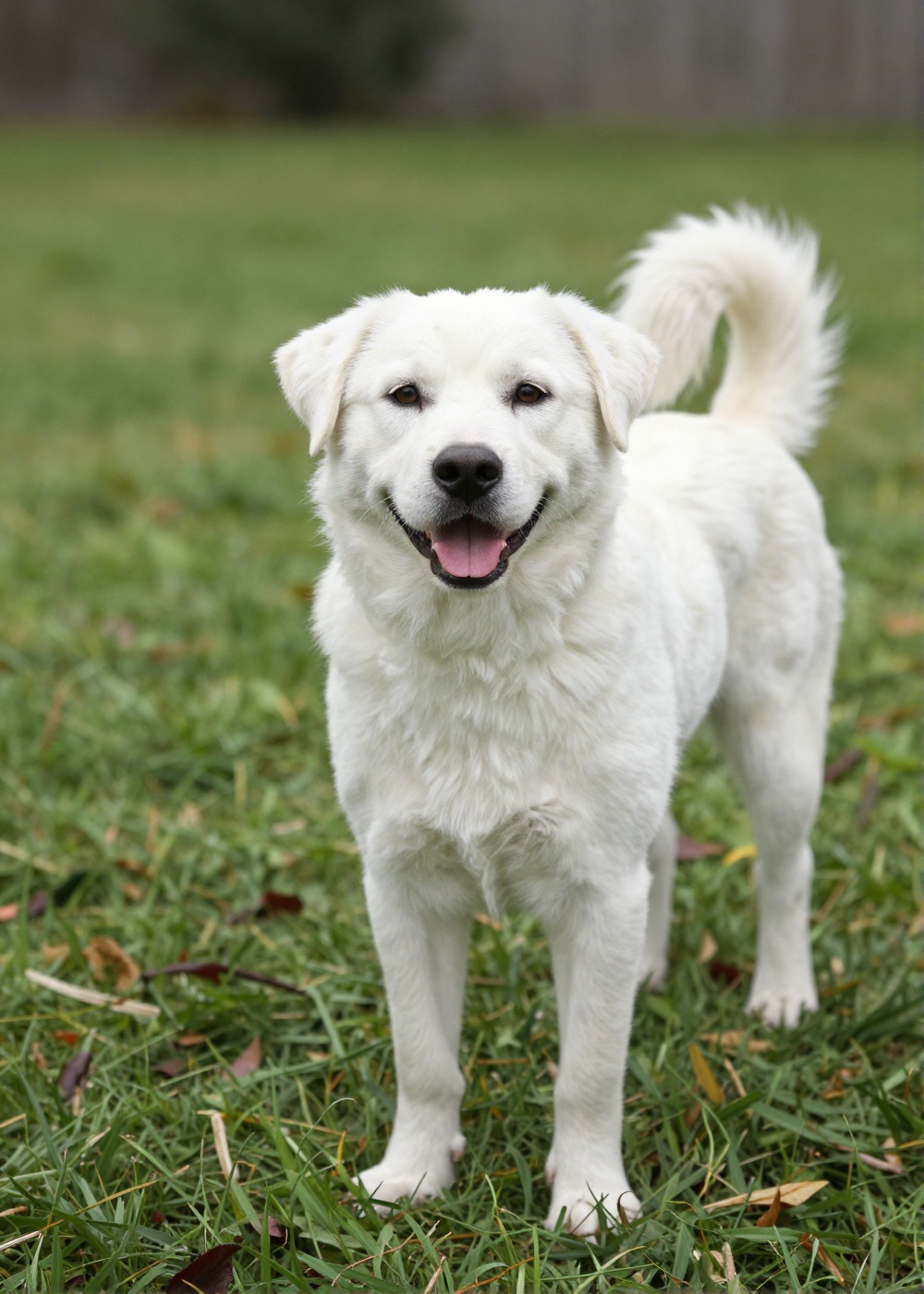 outdoor,  front view,  white dog on Tensor.Art