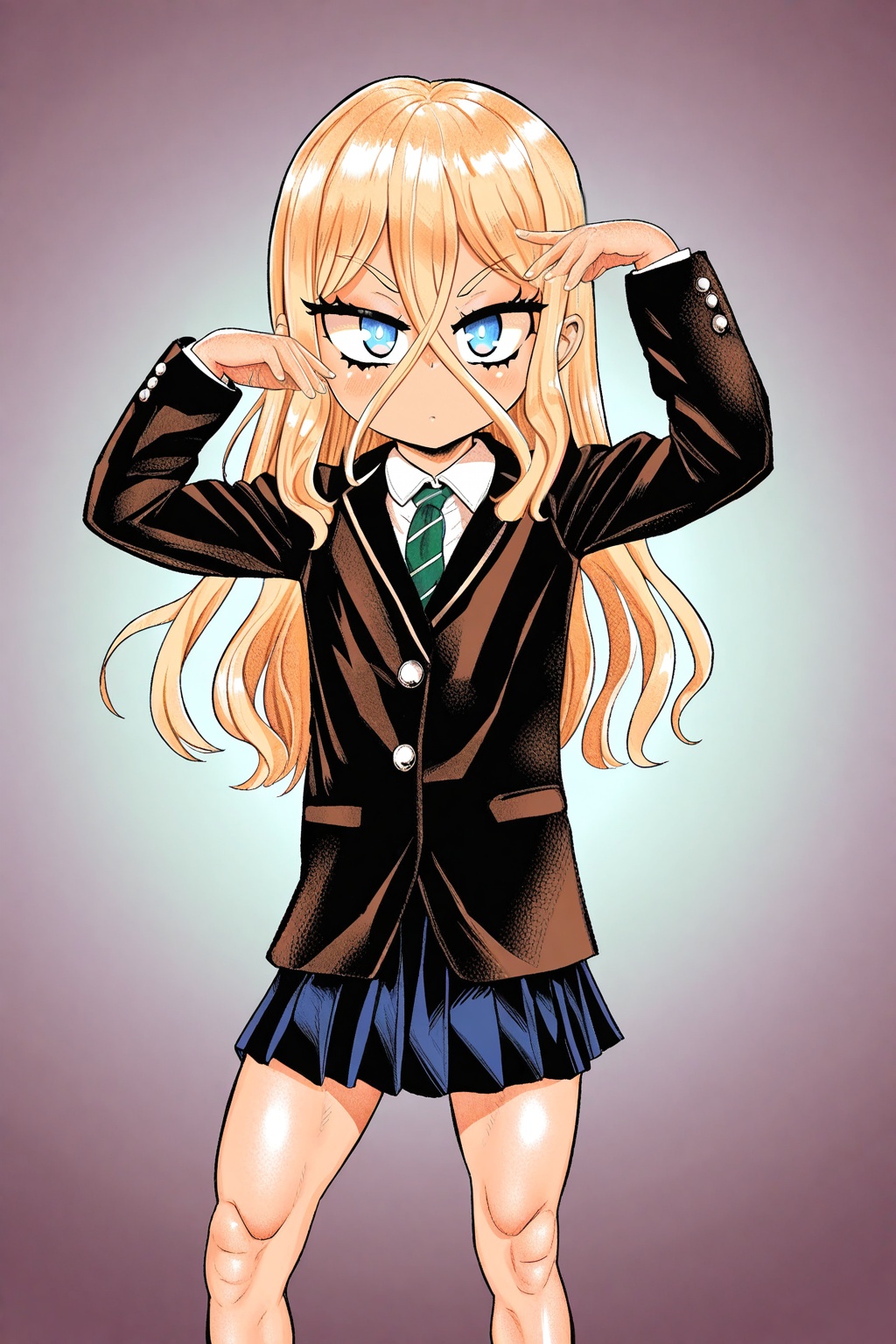(benantokaart,  loli),  1girl with blonde hair and blue eyes in a cute solo pose on Tensor.Art