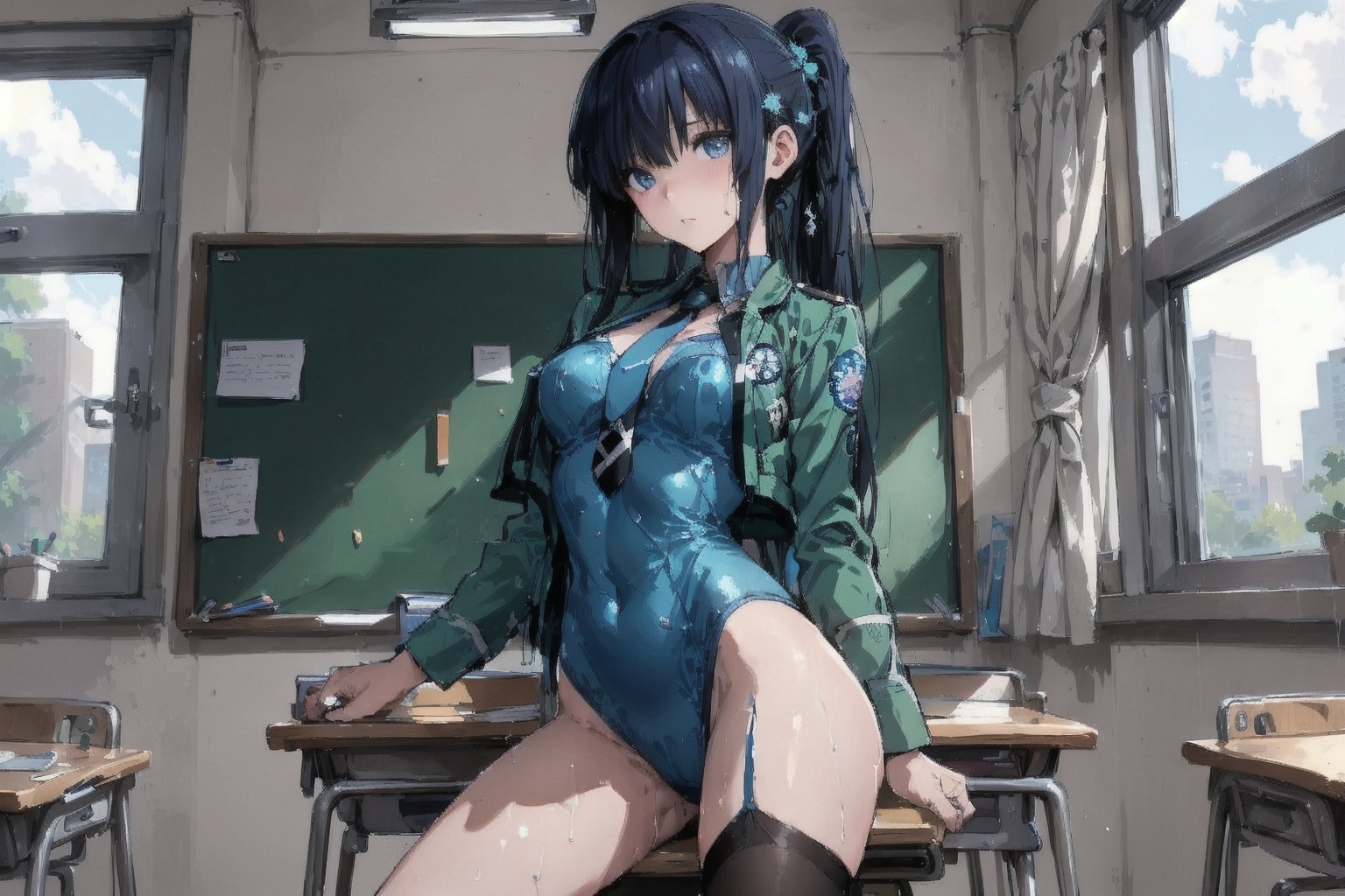 Shibya Miyuki,  One girl in the picture,  full view of body and her leg on Tensor.Art