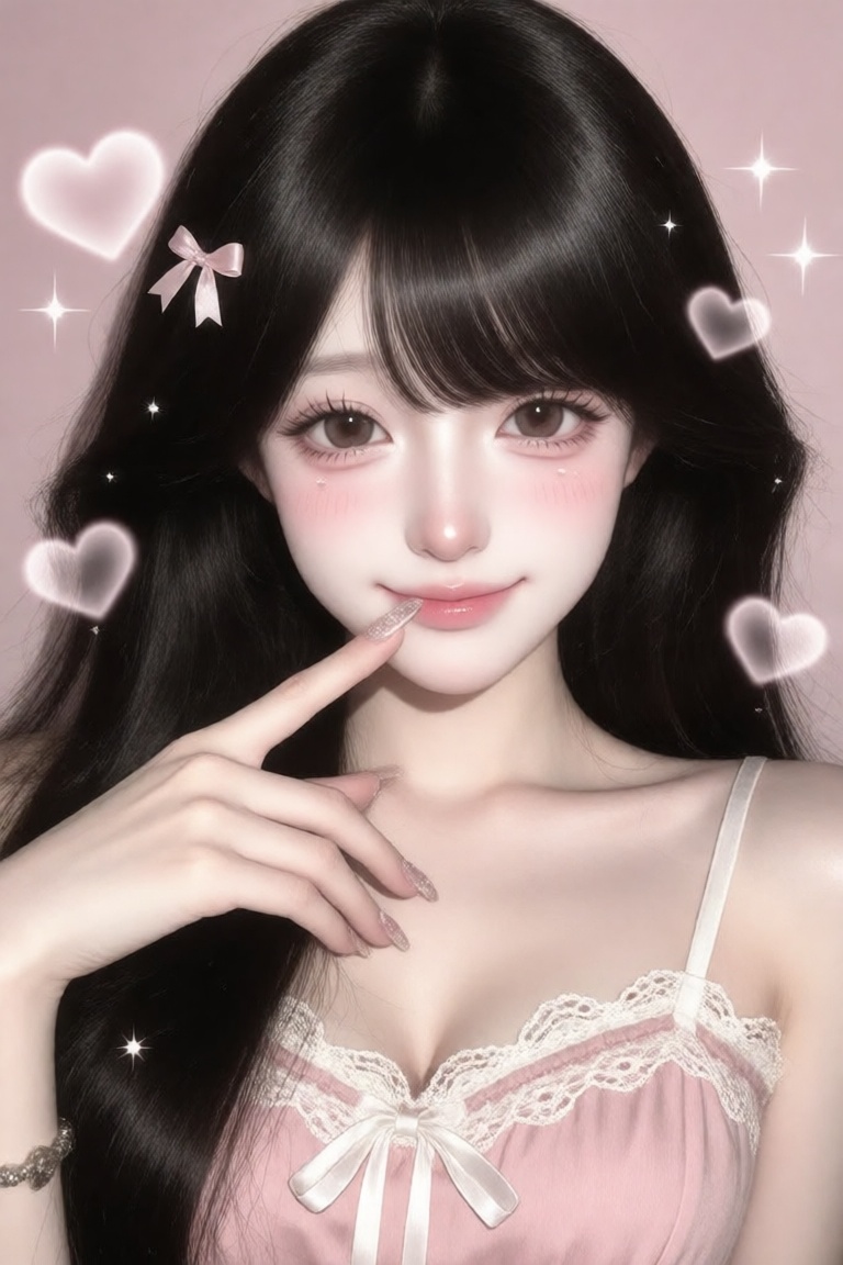 1 girl,  douyin makeup,  black hair on Tensor.Art