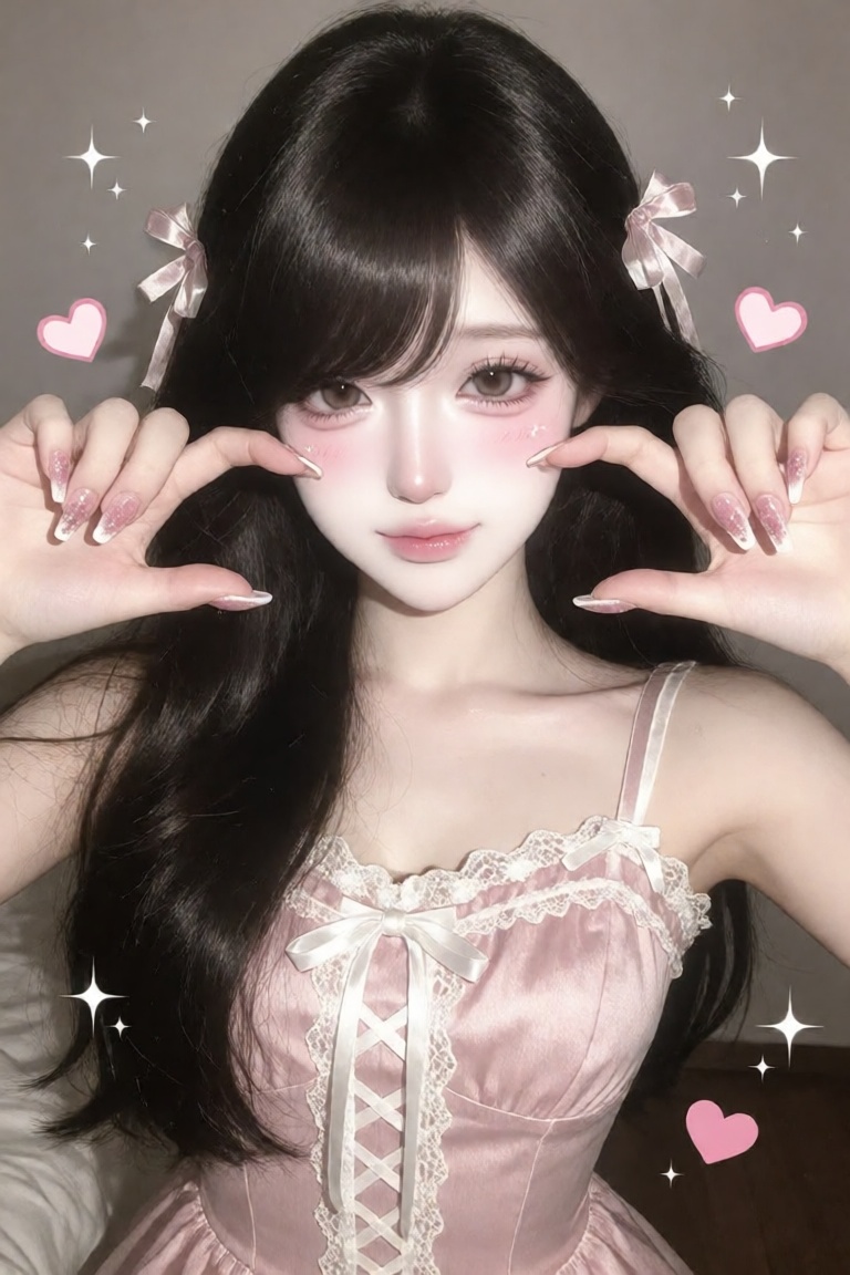1 girl,  douyin makeup,  black hair on Tensor.Art