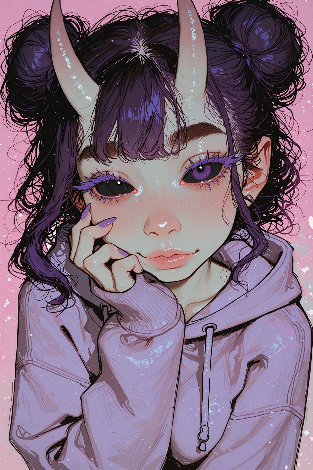 Ivysketch Style,  1girl,  purple hair on Tensor.Art