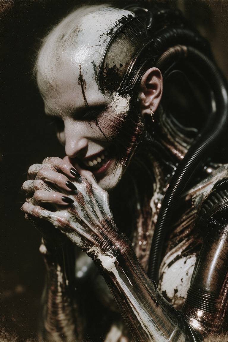 ravenmorph,  biomechanical horror,  parasite symbiosis on Tensor.Art