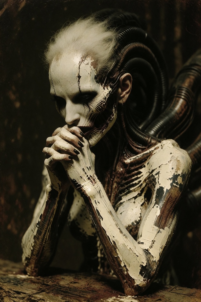ravenmorph,  biomechanical horror,  parasite symbiosis on Tensor.Art