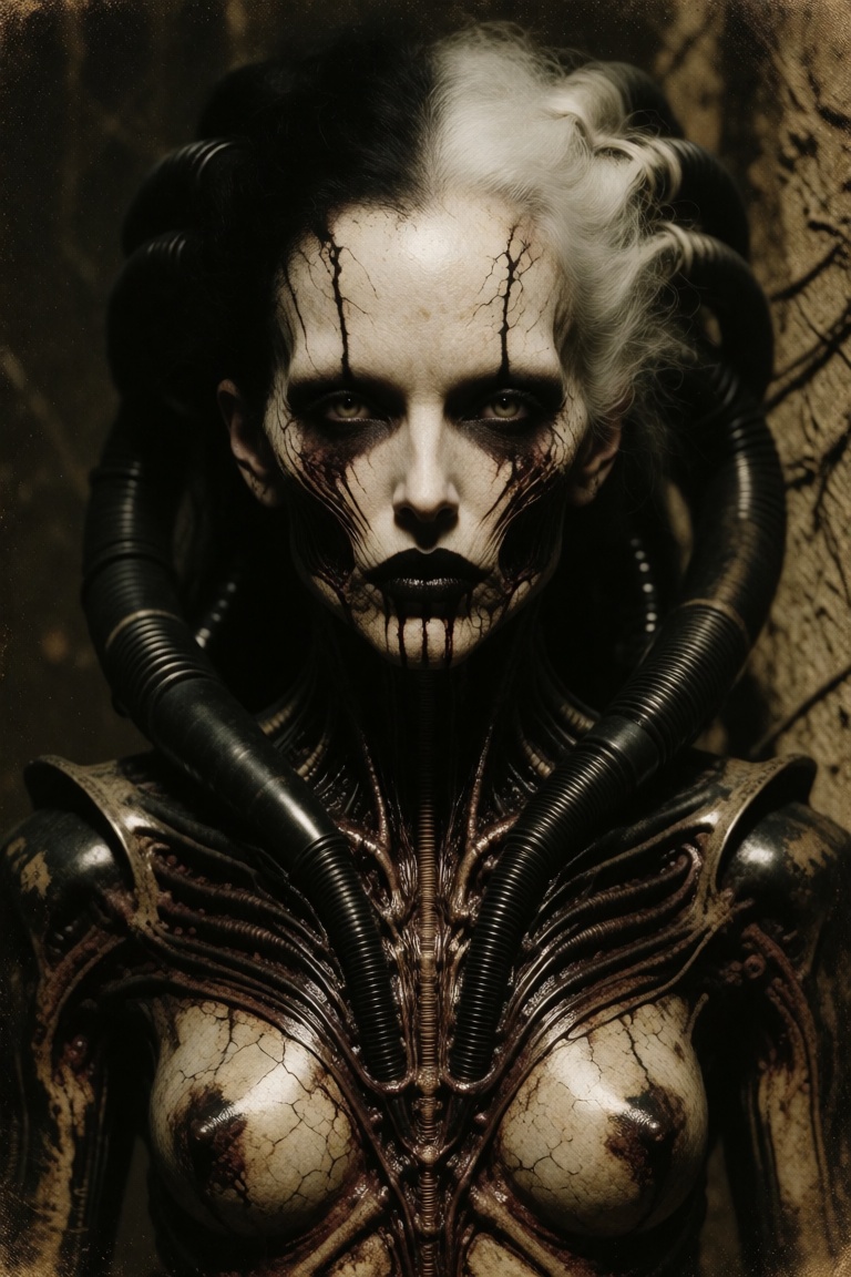 biomechanical horror,  parasite symbiosis,  organic cables on Tensor.Art
