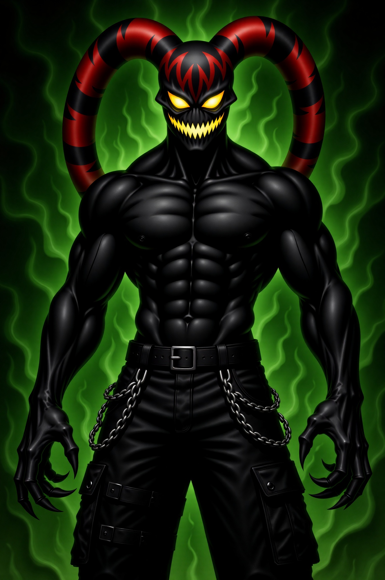 drkless,  Darkless,  an original male shadow spirit with a massive muscular physique on Tensor.Art