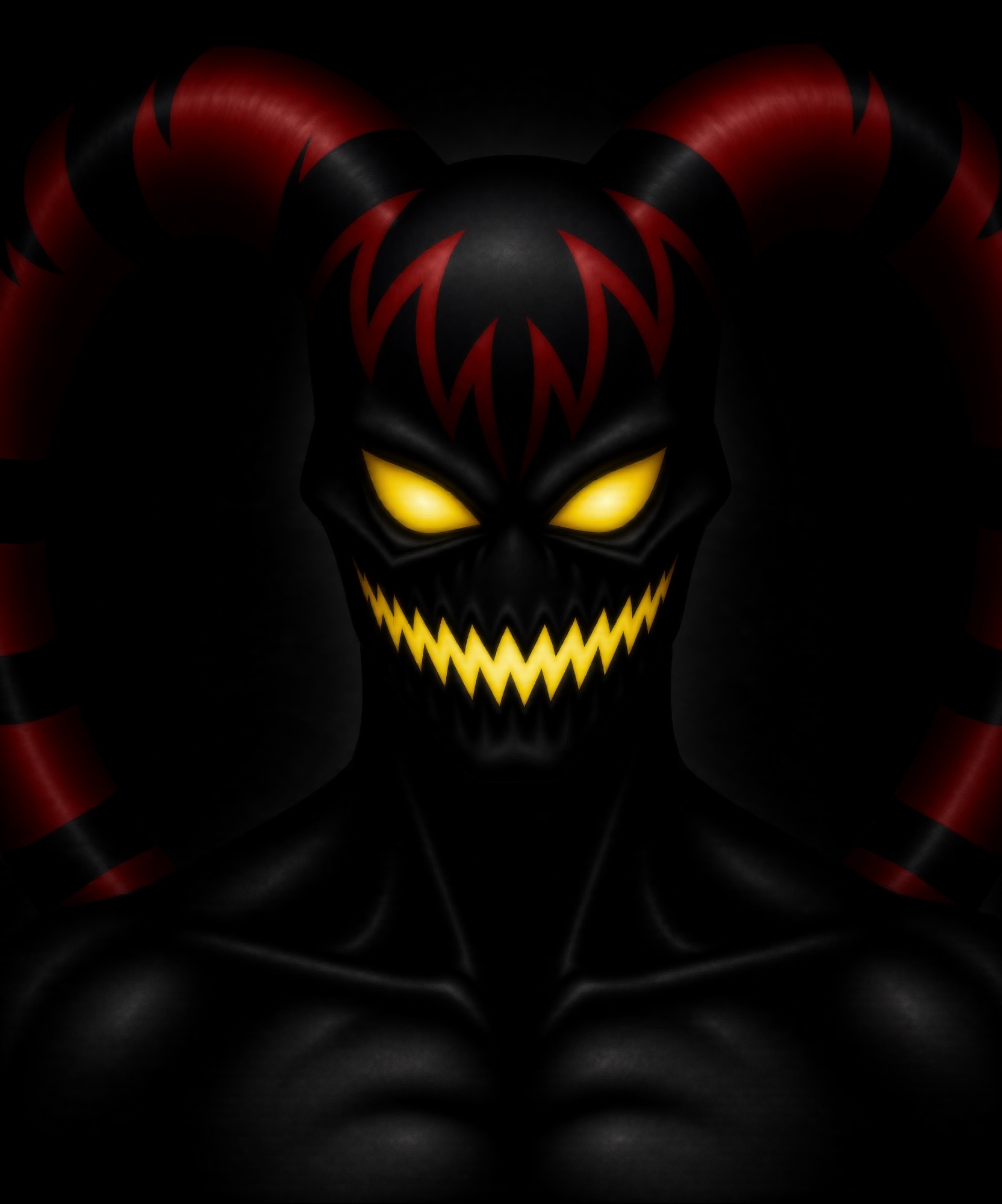 close-up portrait of drkless,  Darkless,  glowing yellow eyes on Tensor.Art