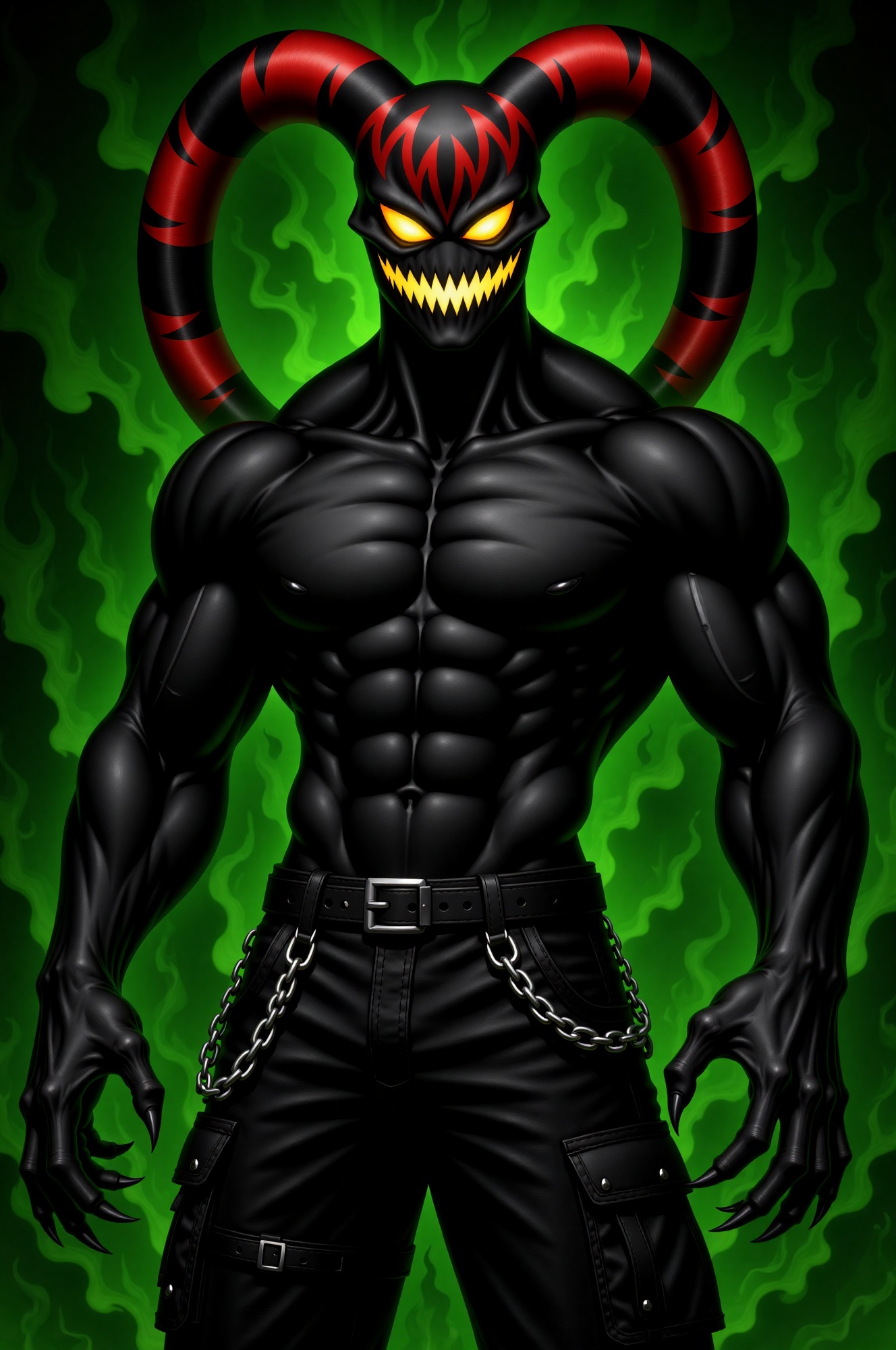 drkless,  Darkless,  an original male shadow spirit with a massive muscular physique on Tensor.Art