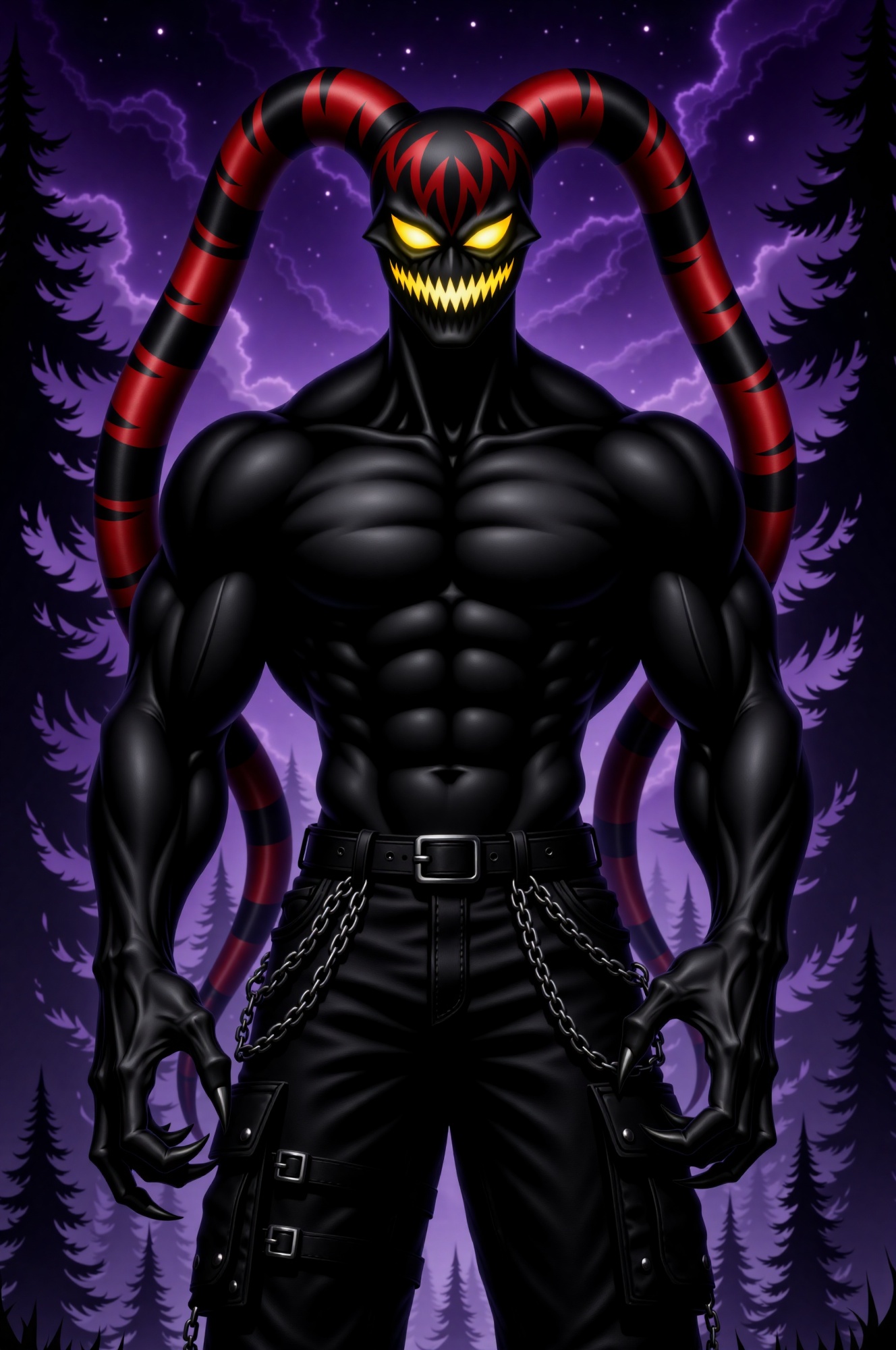 drkless,  Darkless,  an original male shadow spirit with a massive muscular physique on Tensor.Art