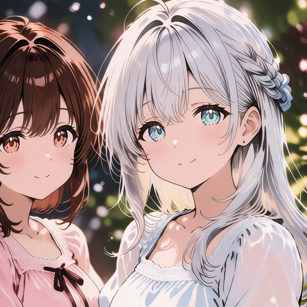 Gentle anime portraits featuring soft lighting,  delicate facial expressions,  blurred backgrounds on Tensor.Art