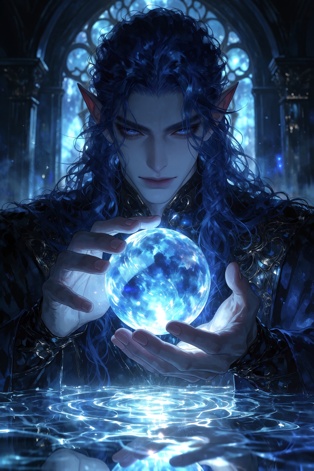 highres,  absurdres,  P41M0NK1 A male elf with long on Tensor.Art