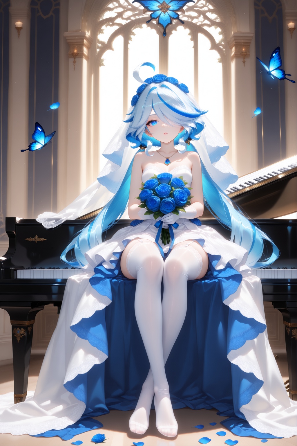 1girl,  bouquet,  dress on Tensor.Art