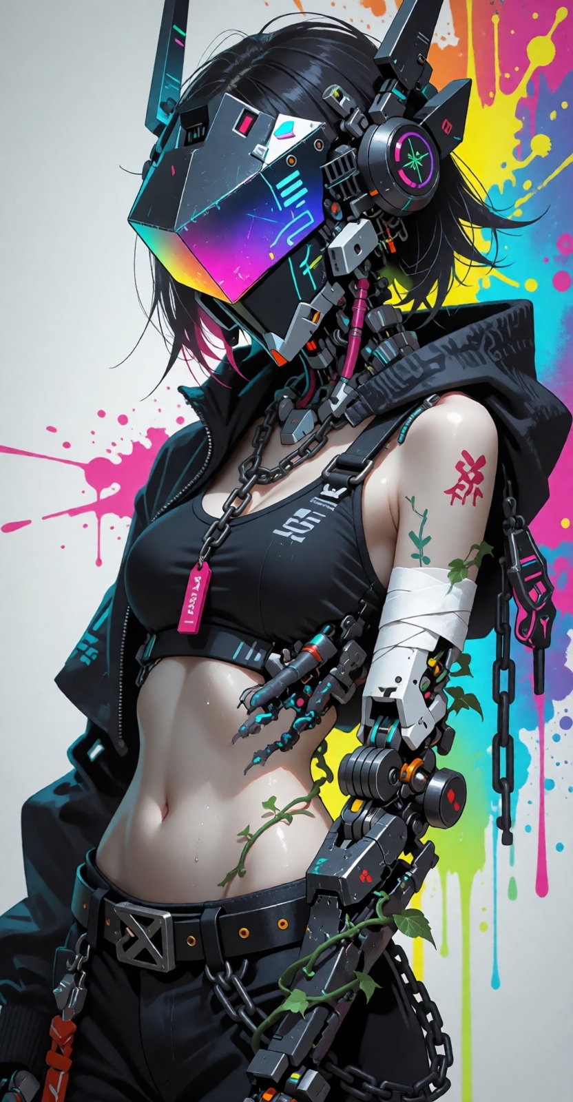 1girl,  mecha,  face covered on Tensor.Art