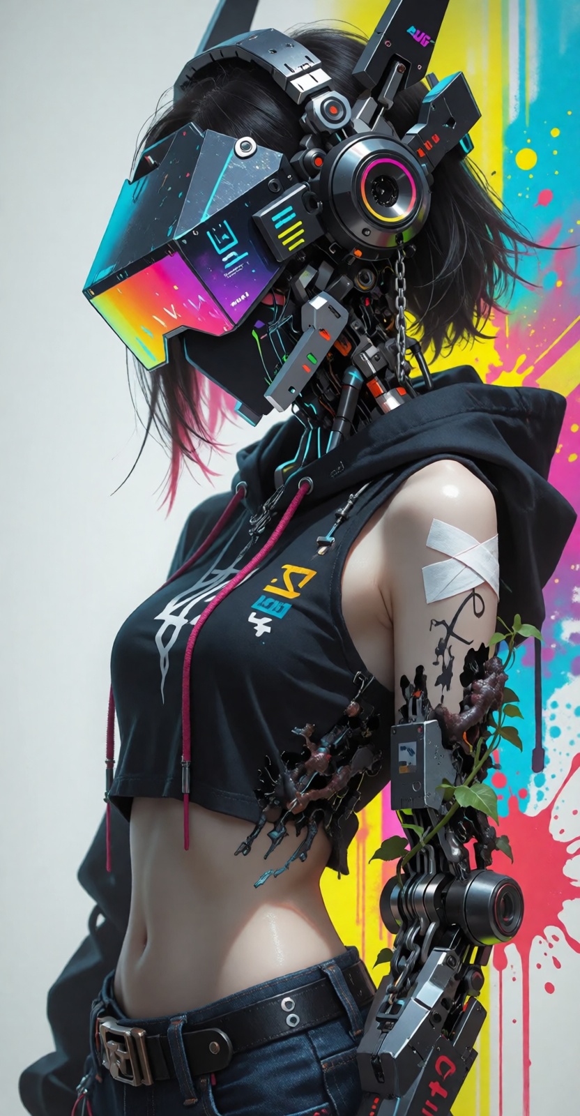 1girl,  mecha,  face covered on Tensor.Art