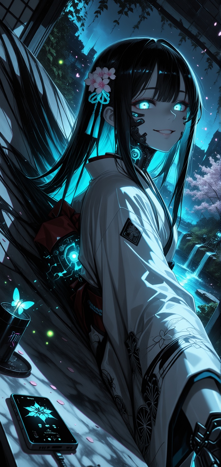 humanoid,  translucent nanite skin,  fractal glowing eyes on Tensor.Art